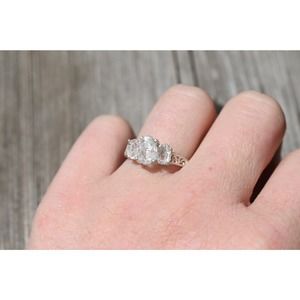 Raw Diamond Engagement Ring Rough Diamond Wedding Band Unique Gemstone